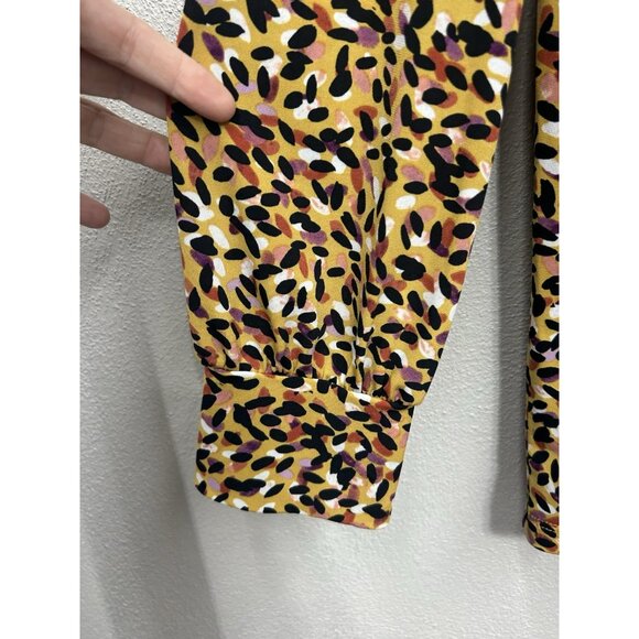 Susan Graver Womens Top Size Large Liquid Knit Office Work Career Spotted Artsy - Picture 4 of 6